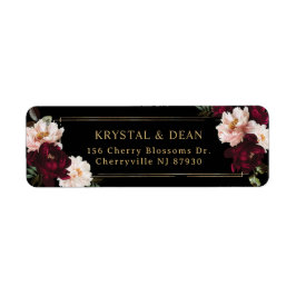 Dark Moody Burgundy Blush Black Floral Wedding