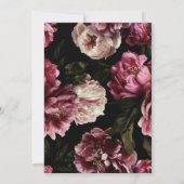 Dark Moody Burgundy Blush Botanische Hochzeit der  Einladung (Rückseite)