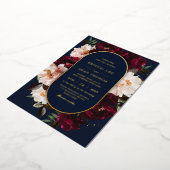Dark Moody Burgundy Blush Navy Blue Floral Wedding Folieneinladung (Gedreht)