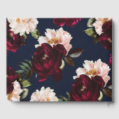 Dark Moody Burgundy Blush Navy Blue Floral Wedding Gästebuch (Rückseite)