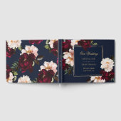 Dark Moody Burgundy Blush Navy Blue Floral Wedding Gästebuch (Voll)