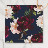 Dark Moody Burgundy Blush Navy Blue Floral Wedding Geschenkanhänger (Rückseite)