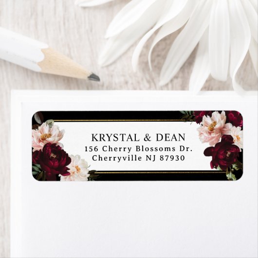 Dark Moody Burgundy Blush Rücksendeadresse (Insitu)