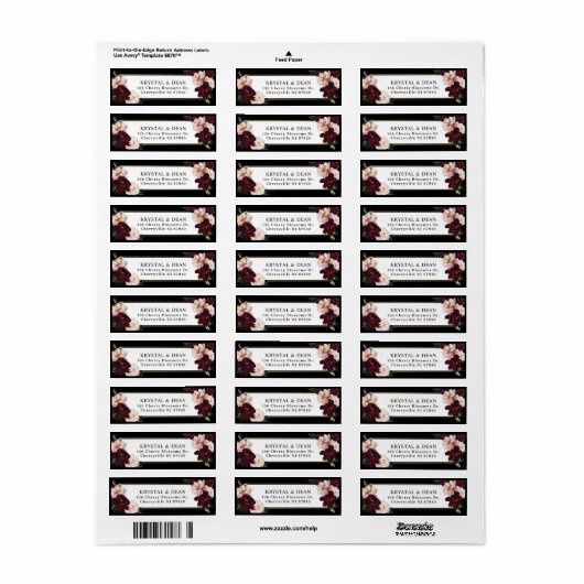 Dark Moody Burgundy Blush Rücksendeadresse