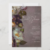 Dark Moody Burgundy & Cream Brautparty Einladung (Vorderseite)