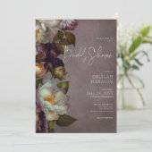 Dark Moody Burgundy & Cream Brautparty Einladung (Stehend Vorderseite)