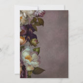 Dark Moody Burgundy & Cream Floral Bridal Brunch Einladung (Rückseite)