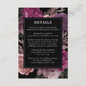 Dark Moody Burgundy & Maroon Floral Black Wedding Begleitkarte (Vorderseite)