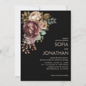 Dark Moody Burgundy & Maroon Peony Winter Wedding  (Vorderseite)