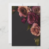 Dark Moody Burgundy Rust Rose Bloms Geburtstag Einladung (Rückseite)