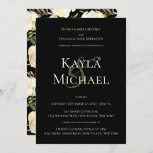 Dark & Moody Custom Wedding Monogram Cream Rose