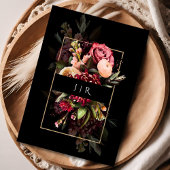 Dark Moody Dutch Old Masters Bloom Black Wedding Einladung