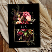 Dark Moody Dutch Old Masters Bloom Black Wedding Einladung