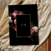Dark Moody Dutch Old Masters Floral Black Wedding Einladung