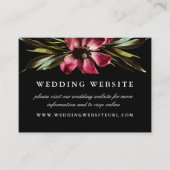 Dark + Moody Elegant Floral Black Wedding Website Begleitkarte (Vorderseite)