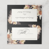 Dark Moody Elegant Floral Wedding Platzkarte (Außenseite Aufgefaltet)