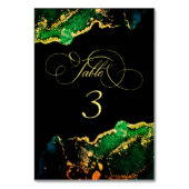 Dark Moody Emerald Bronze Abstrakte Tischnummer (Vorderseite)