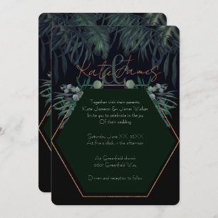 Dark & Moody Eucalyptus-Blätter Einladung Hochzeit