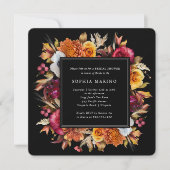 Dark Moody Fall Floral Romantisches Brautparty Einladung (Vorderseite)