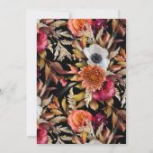 Dark Moody Fall Floral Romantisches Brautparty Einladung (Rückseite)