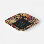 Dark Moody Fall Floral Romantisches Brautparty Pappteller (Gewinkelt)