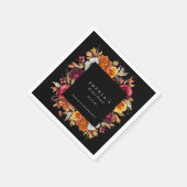 Dark Moody Fall Floral Romantisches Brautparty Serviette (Ecke)