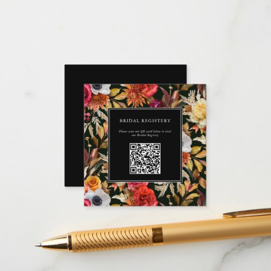 Dark Moody Fall Romantisches Brautparty Begleitkarte (Vorderseite/Rückseite Beispiel)