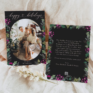 Dark Moody Family Foto Happy Holidays Card Feiertagskarte