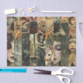 Dark Moody Fantasy Garden Collage Decoupage Seidenpapier (Handwerk)