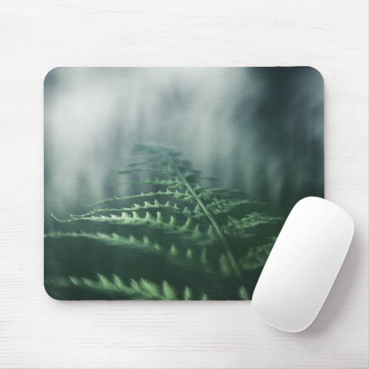Dark Moody Fern Nature Foto Mousepad (Mit Mouse)