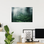 Dark Moody Fern Nature Foto Poster (Heimbüro)