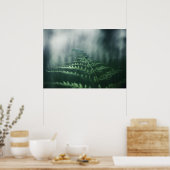 Dark Moody Fern Nature Foto Poster (Küche)