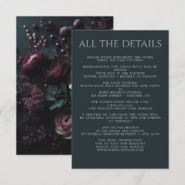 Dark Moody Floral Begleitkarte