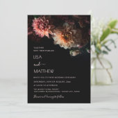 Dark Moody Floral | Casual Wedding Einladung (Stehend Vorderseite)