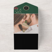 Dark Moody Floral Elegant Black Wedding All In One Einladung (Außenbereich)