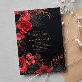 Dark Moody Floral Elegant Gothic Wedding Einladung
