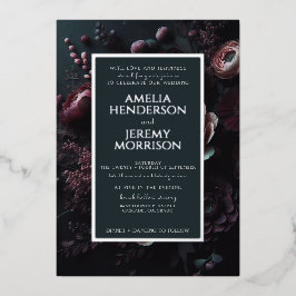 Dark Moody Floral Folieneinladung