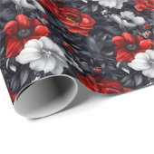 Dark Moody Floral Geschenkpapier (Rolleneckpunkt)