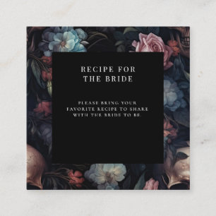 Dark Moody Floral Gothic Brautparty Begleitkarte
