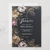 Dark Moody Floral Gothic Brautparty Einladung (Vorderseite)