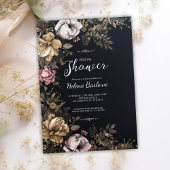 Dark Moody Floral Gothic Brautparty Einladung