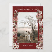 Dark Moody Floral Herbst Foto Save the Date Einladung (Vorderseite)