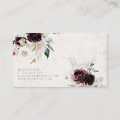 Dark Moody Floral Hummingbird Business Card Visitenkarte (Rückseite)