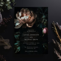 Dark Moody Floral Romantic Black Peony Wedding