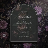 Dark Moody Floral Romantic Black Peony Wedding Einladung