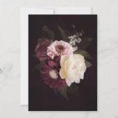 Dark Moody Floral Romantic Wedding Einladung (Rückseite)