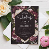 Dark Moody Floral Romantic Wedding Einladung
