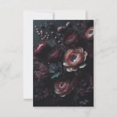 Dark Moody Floral RSVP Karte (Rückseite)