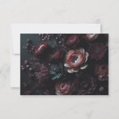 Dark Moody Floral RSVP Karte (Rückseite)