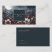 Dark Moody Floral Starry Night Full Moon Visitenkarte (Vorne/Hinten)